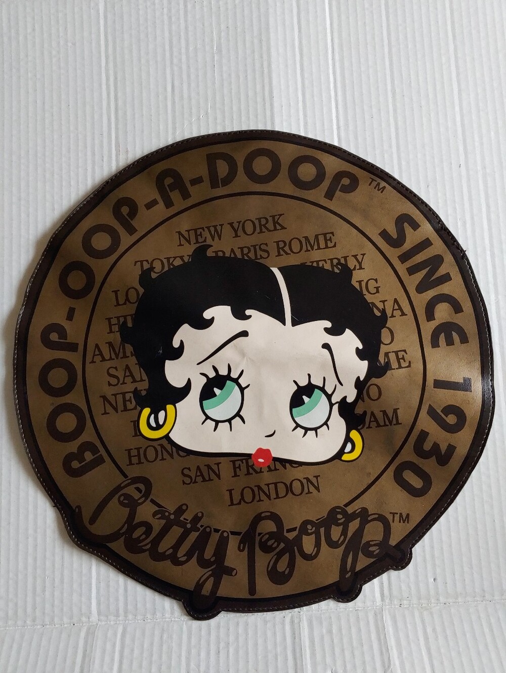 Betty Boop large 14" round mat Boop-Oop-a-Doop Since 1930" Vtg Rare Collectible